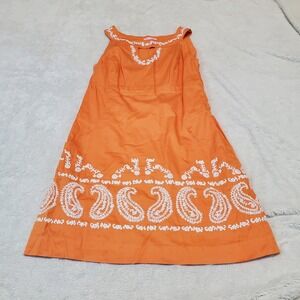 Lilly PUlitzer Orange White Embroidery Jacqueline Paisley Keyhole Shift Dress 2